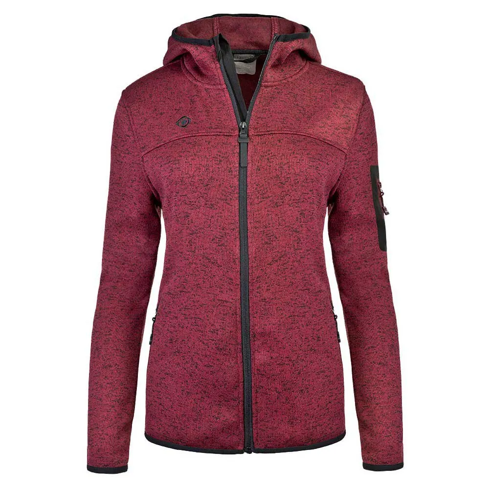 Izas Helsinki W Fleece Met Kap Rood