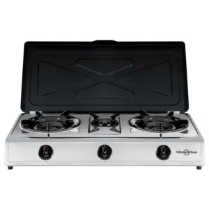 Vitrokitchen 360ib Gascampingkeuken 3 Branders Zwart