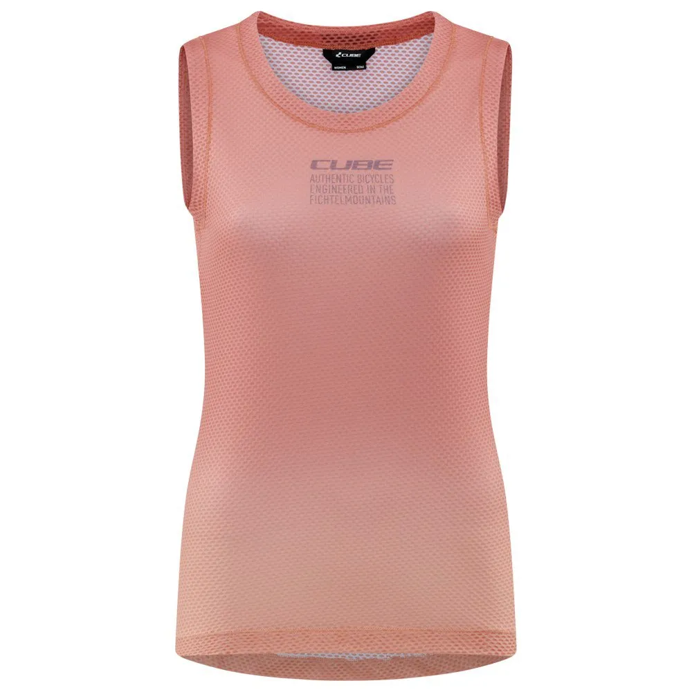 Cube Mesh Mouwloos Basislaag Roze