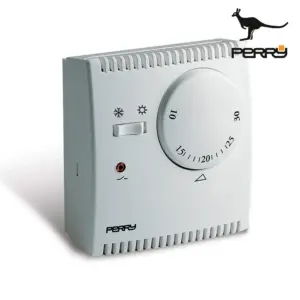 Perry Teg Analoge Thermostaat Met Licht En Selector Wit