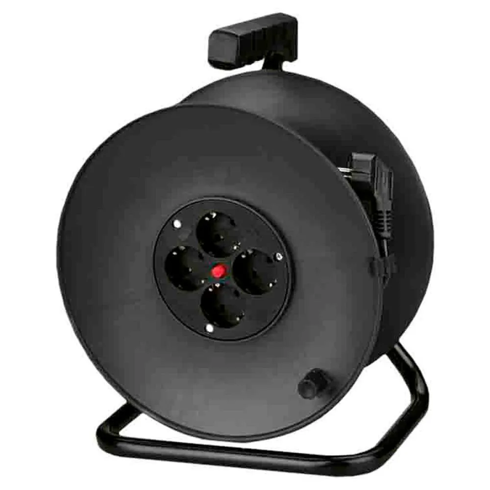 Edm Thermal Protector 4 Plugs 50 M Kabelhaspel Zwart