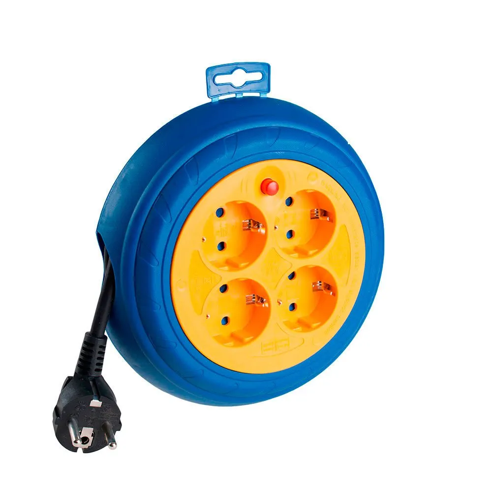 Solera 4 Plugs Kabelhaspel 3 M Blauw