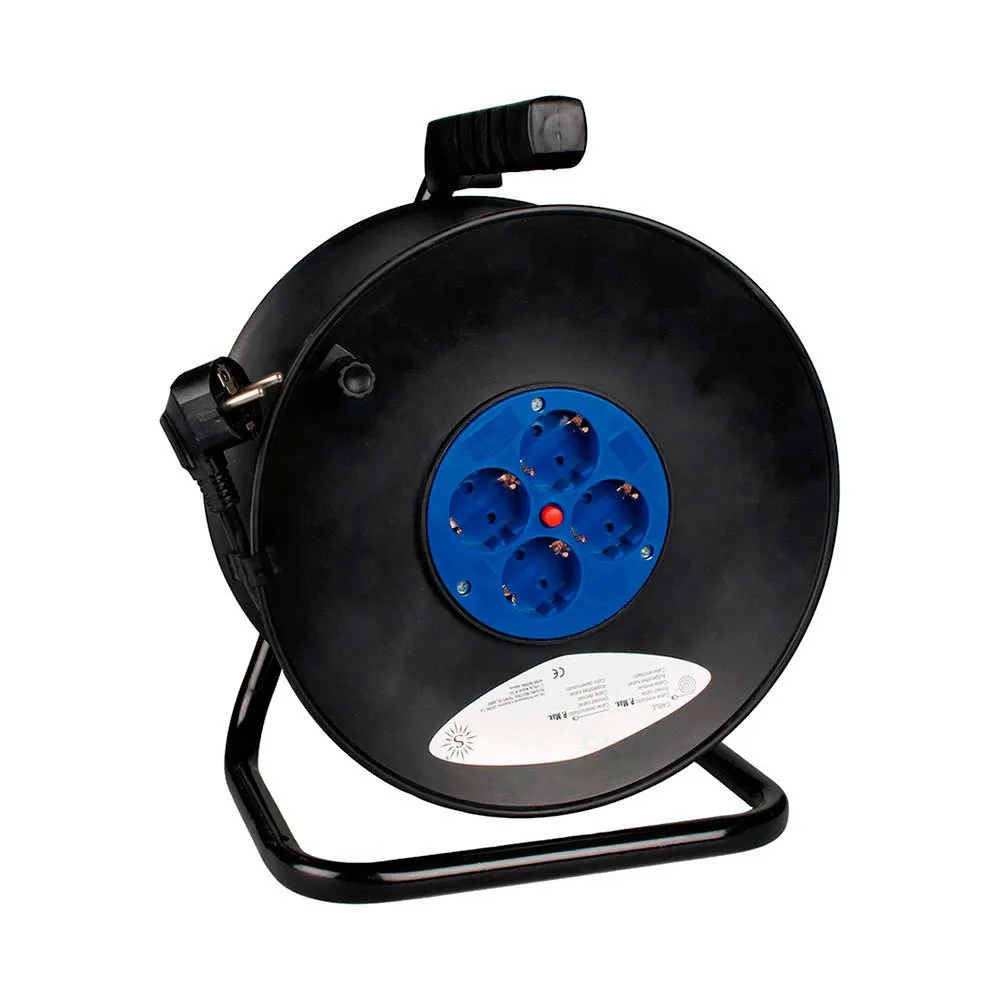 Solera 4 Plugs Kabelhaspel 50 M Zwart