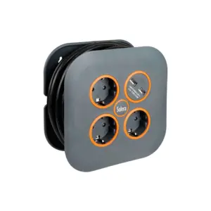 Solera Usb-kabelhaspel 3 Stekkers 5 M Oranje