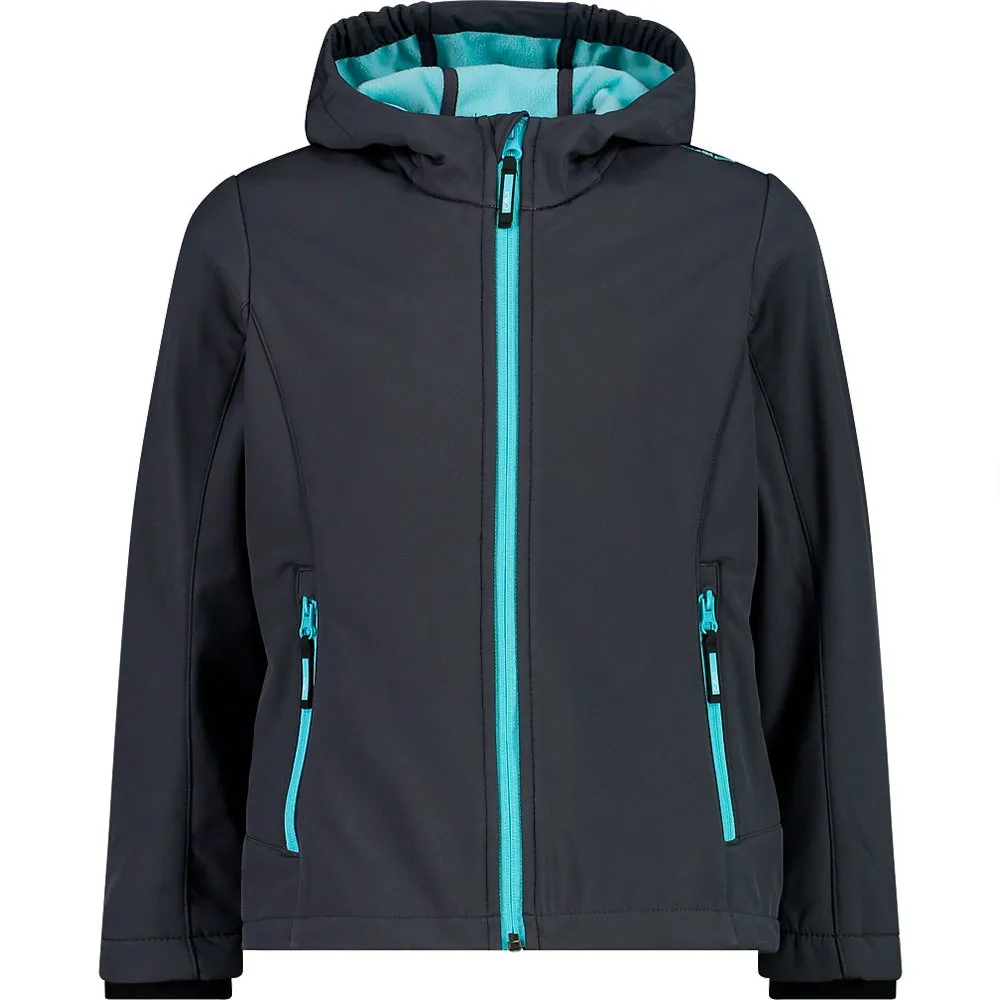 Cmp Fix Hood 3a29385n Softshelljack Titanium / Aqua