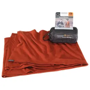 Cocoon Merino Wool-silk Travel Deken Dark Terracotta