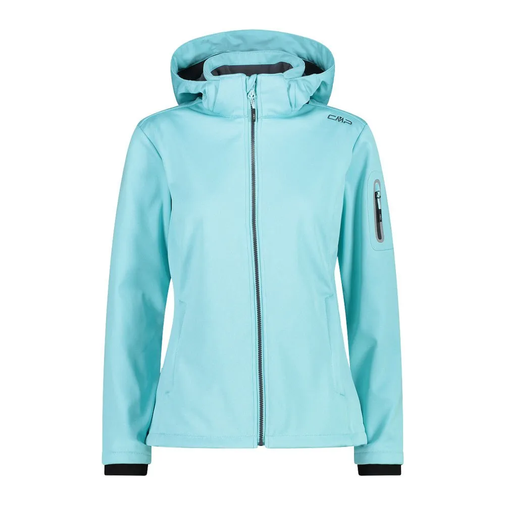 Cmp Zip Hood 39a5006m Softshelljack Aqua Mel.