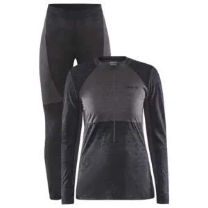 Craft Core Wool Mix Lange Mouwen Basislaagset Zwart