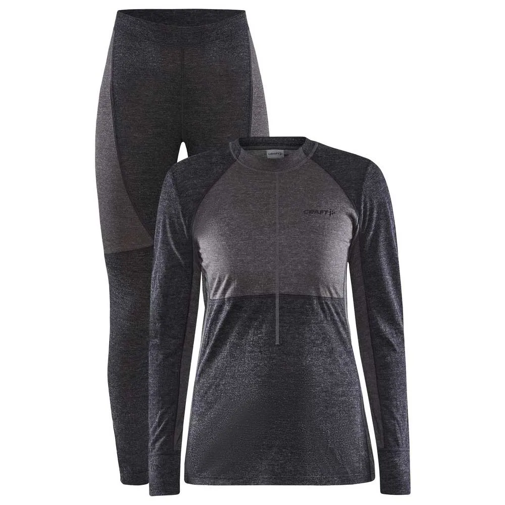 Craft Core Wool Mix Lange Mouwen Basislaagset Zwart