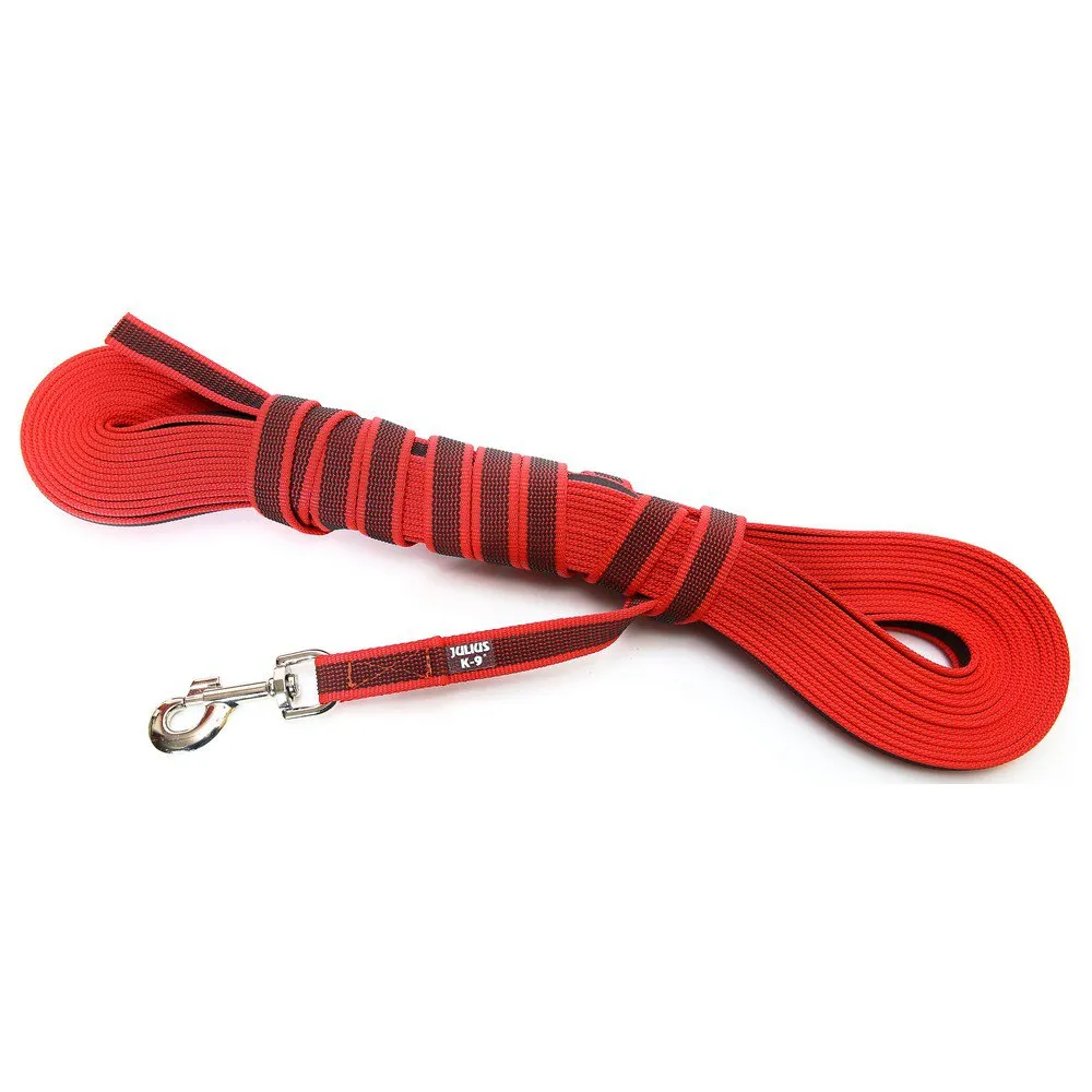 Julius K-9 Rubberized Hondenriem 20 Mm Rood