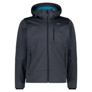 Cmp Zip Hood 3a01787n-m Softshelljack Titanium Mel.