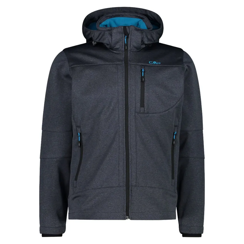 Cmp Zip Hood 3a01787n-m Softshelljack Titanium Mel.