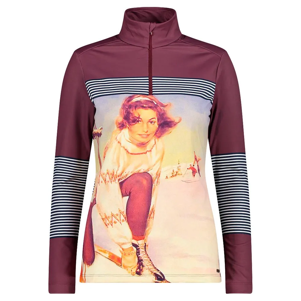 Cmp 30l0396 Fleece Met Halve Rits Plum
