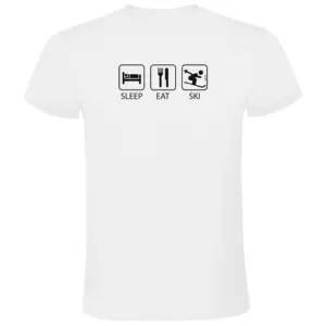 Kruskis Sleep Eat And Ski T-shirt Met Korte Mouwen Wit