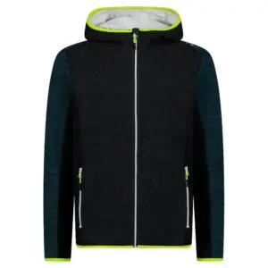 Cmp 31m1857 Fix Hood Fleece Met Volledige Rits Petrol Melange