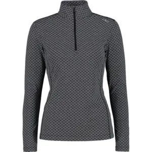 Cmp 31l1026 Printed Sweat Fleece Met Halve Rits Zwart