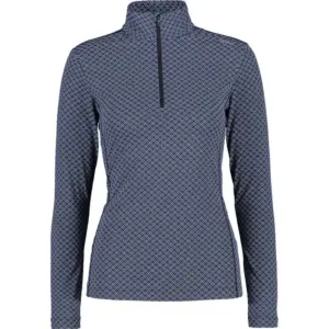 Cmp 31l1026 Printed Sweat Fleece Met Halve Rits Blauw