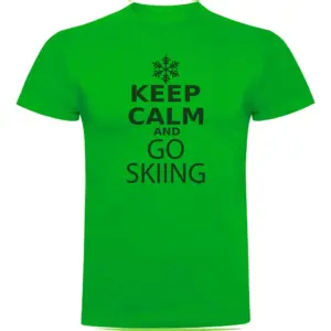 Kruskis Keep Calm And Go Skiing T-shirt Met Korte Mouwen Groen
