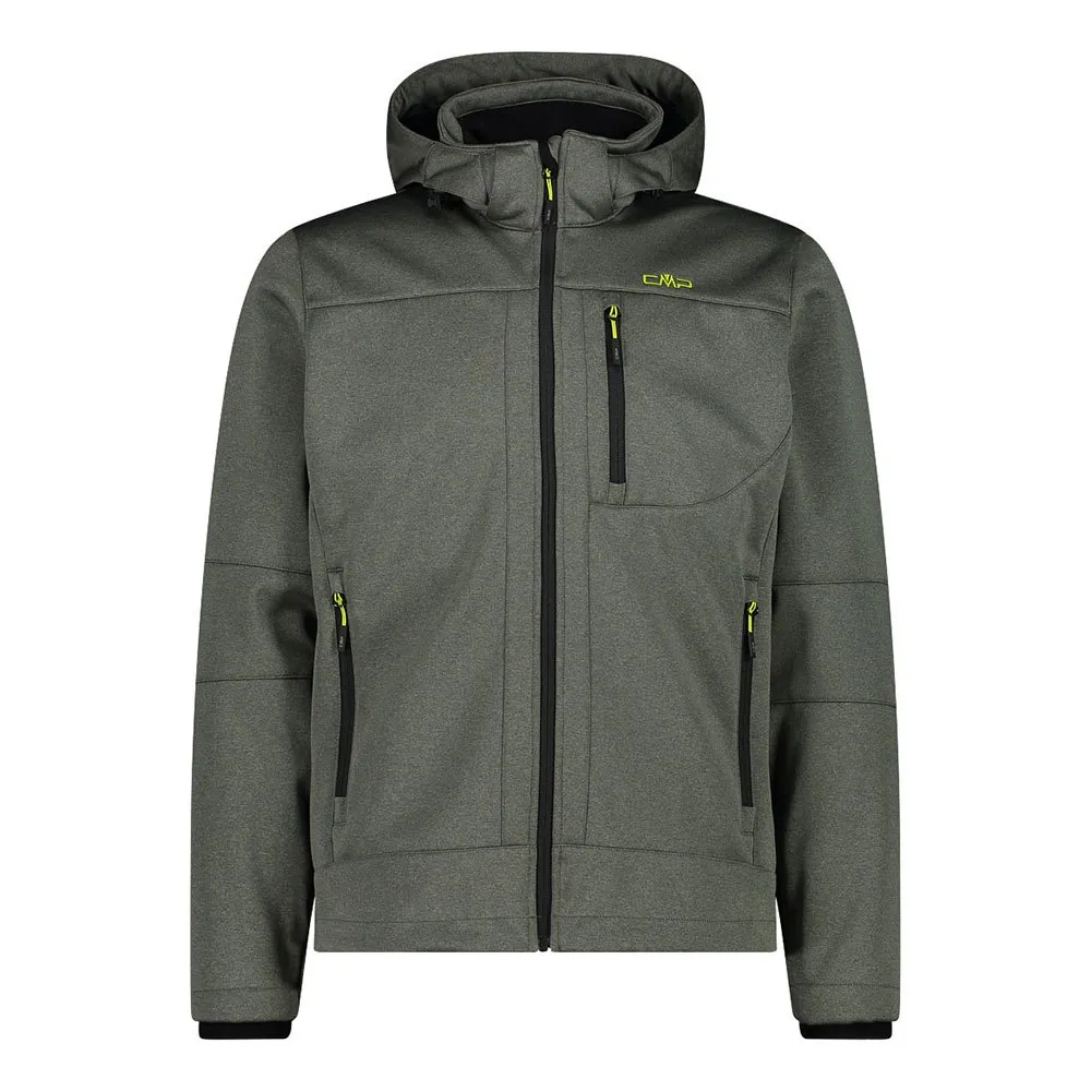 Cmp Zip Hood 3a01787n-m Softshelljack Kaki Melange