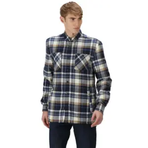 Regatta Thamos Overhemd Met Lange Mouwen Marineblauw