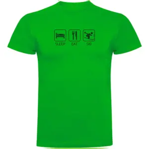 Kruskis Sleep Eat And Ski T-shirt Met Korte Mouwen Groen