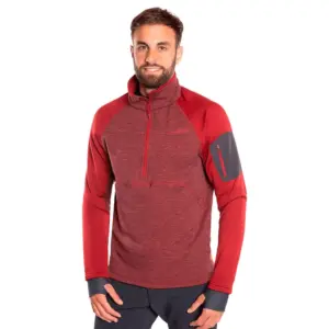 Trangoworld Chiasso Vd Fleece Met Halve Rits Rood