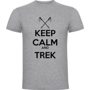 Kruskis Keep Calm And Trek T-shirt Met Korte Mouwen Grijs