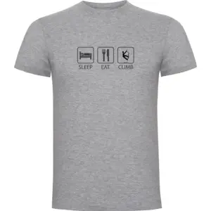 Kruskis Sleep Eat And Climb T-shirt Met Korte Mouwen Grijs