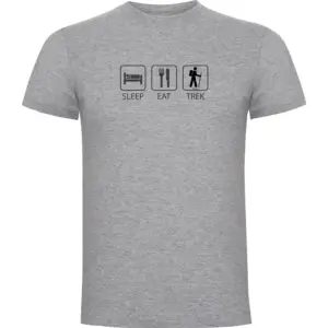 Kruskis Sleep Eat And Trek T-shirt Met Korte Mouwen Grijs