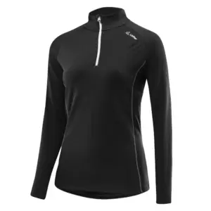 Loeffler Transtex® Merino Half Rits Lange Mouw T-shirt Zwart