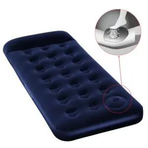 Bestway Opblaasbaar Fluwelen Luchtbed Met Ingebouwde Voetpomp Blauw