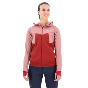 Salewa Puez Hybrid Polarlite Fleece Met Kap Syrah Melange