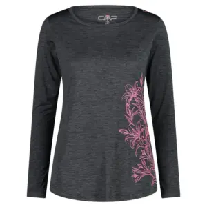 Cmp 33n5596 T-shirt Met Lange Mouwen Antracite Melange