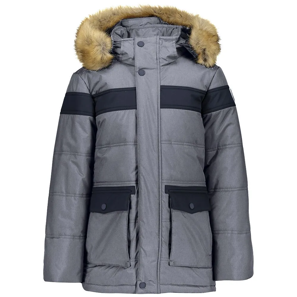 Cmp Long Zip Hood 38k2604 Jas Grafite Melange