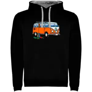Kruskis Hippie Van Climbing Two-colour Hoodie Zwart