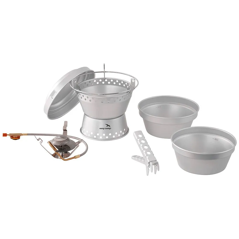 Easycamp Stormaccu + Gasfornuis Zilver
