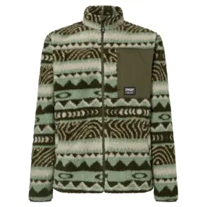 Oakley Apparel Mountain Fire Sherpa Fleece Met Volledige Rits Groen