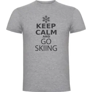 Kruskis Keep Calm And Go Skiing T-shirt Met Korte Mouwen Grijs