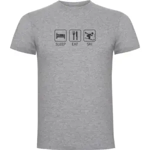 Kruskis Sleep Eat And Ski T-shirt Met Korte Mouwen Grijs