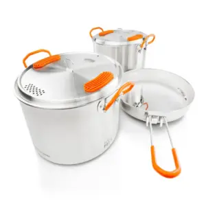 Gsi Outdoors Glacier Base Camper Medium Roestvrijstalen Keukenset Zilver