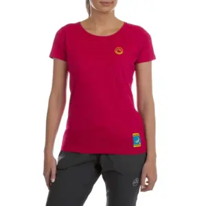 La Sportiva Climbing On The Moon T-shirt Met Korte Mouwen Fucsia / Giallo