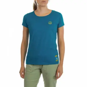 La Sportiva Climbing On The Moon T-shirt Met Korte Mouwen Turchese / Giallo
