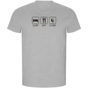 Kruskis Sleep Eat And Climb Eco T-shirt Met Korte Mouwen Grijs