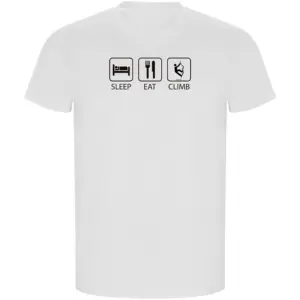 Kruskis Sleep Eat And Climb Eco T-shirt Met Korte Mouwen Wit