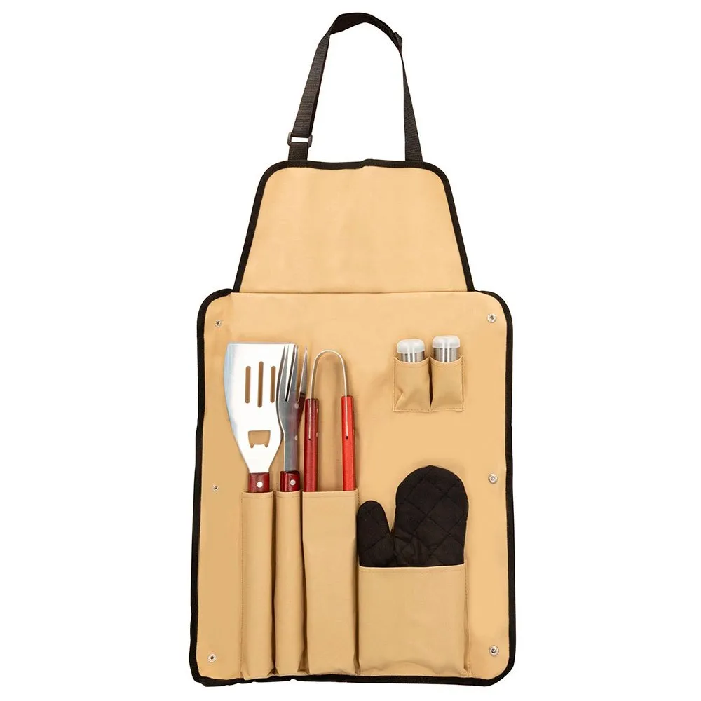 Generico Barbecueschort Met 7 Accessoires Multicolor