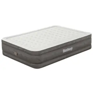 Bestway Fortech Tough Guard Twin Wave-beam Reinforced Dubbel Luchtbed Met Ingebouwde Pomp Beige