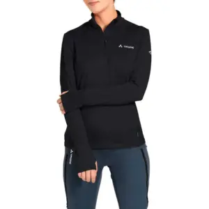 Vaude Livigno Ii Half Rits Lange Mouw T-shirt Zwart