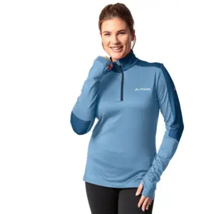 Vaude Livigno Ii Half Rits Lange Mouw T-shirt Blauw