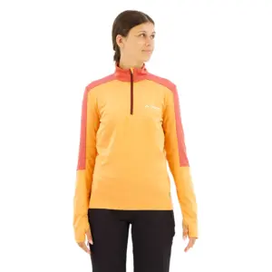 Vaude Livigno Ii Half Rits Lange Mouw T-shirt Oranje