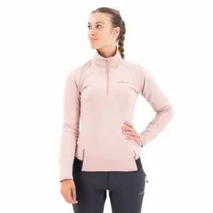 Trangoworld Selene Fleece Met Halve Rits Pale Mauve